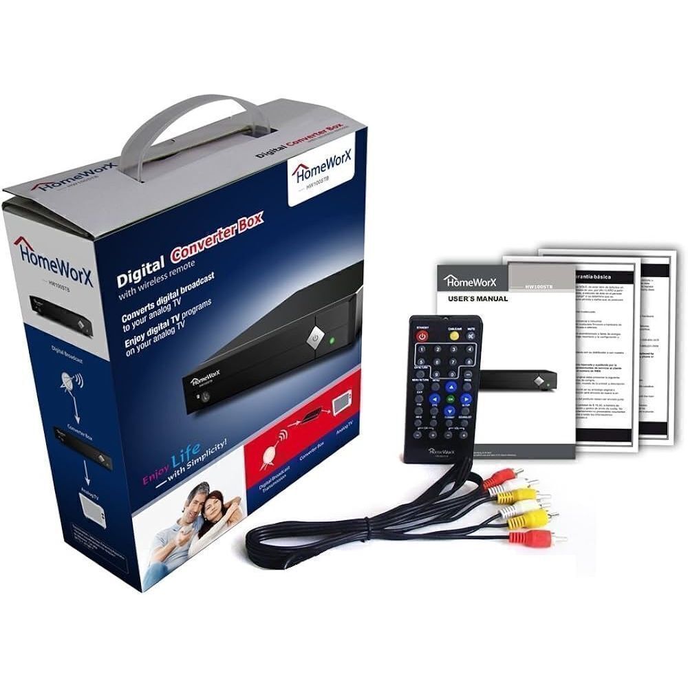 Homeworx HW100STB ATSC Digital Converter Box with Analog Pass Through